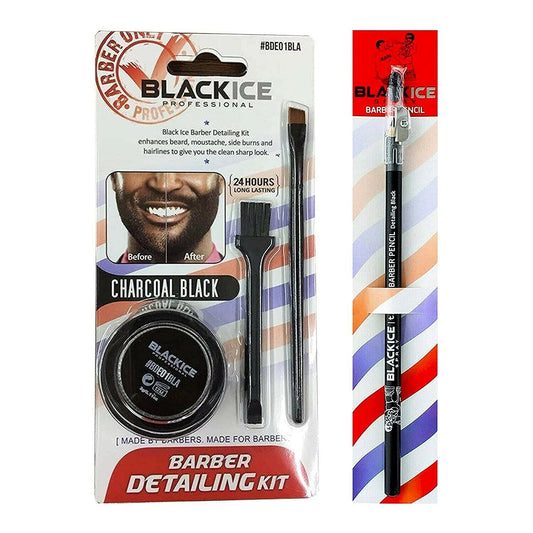 Black Ice Barber Detailing Kit Enhance Beard Charcoal Black