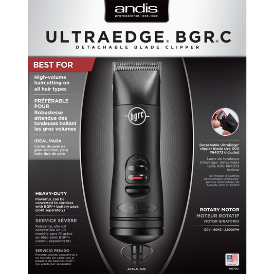 Andis 63700 UltraEdge BGRC Detachable Blade Clipper Black