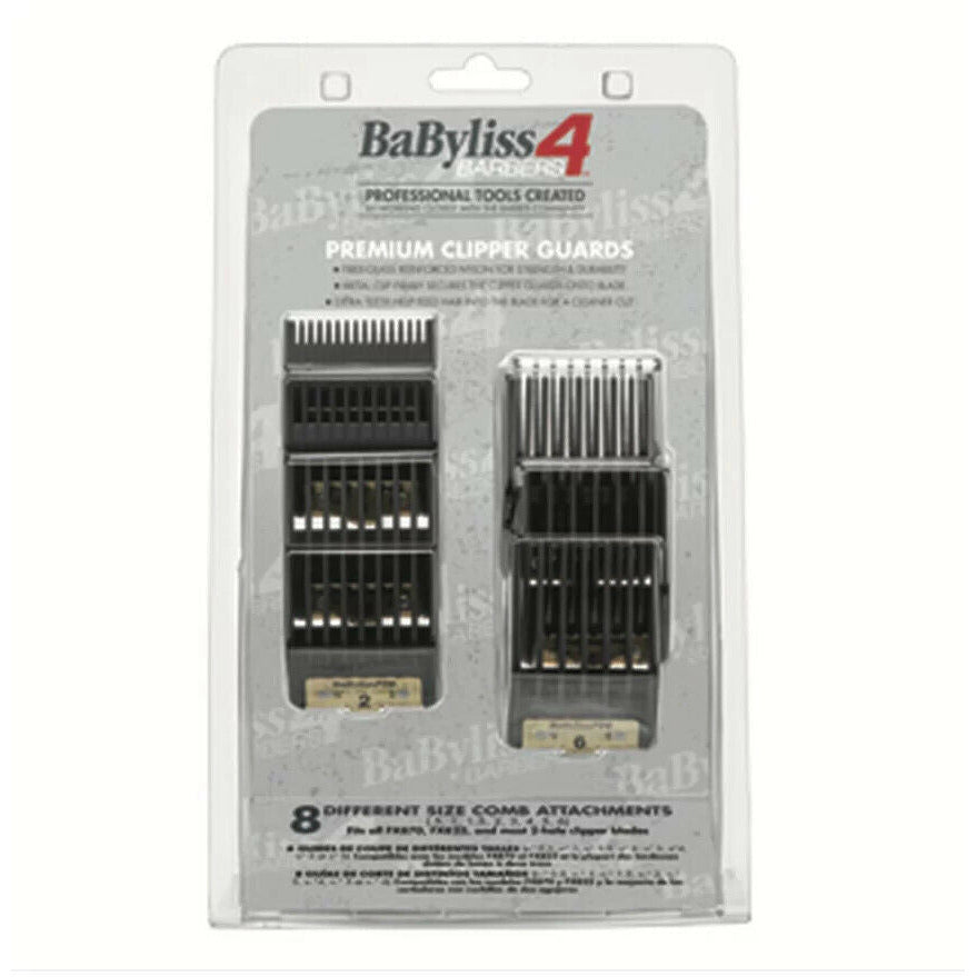 BaByliss FXPCG 4 Barbers Premium Clipper Guide Guard 8 Set Metal Clip