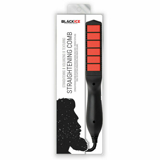 Black Ice Professional Straightening Comb Designed for Men's Hair & Beard