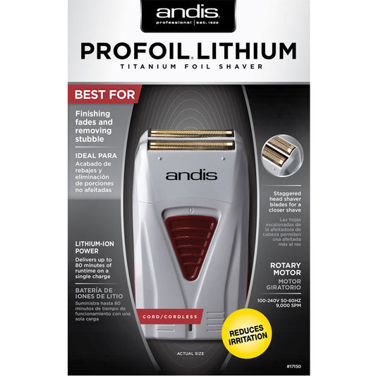 Andis 17150 Profoil Lithium Titanium Foil Shaver Cord Cordless Hypo-Allergenic