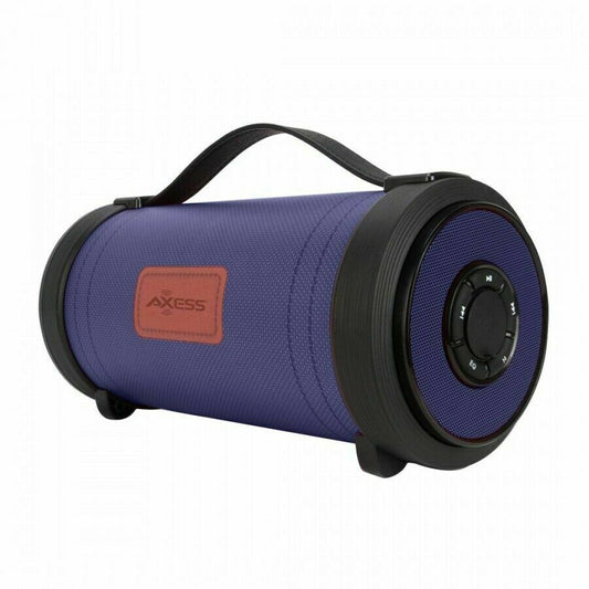 Axess Jean Sonic Portable Indoor Outdoor Bluetooth USB 4in Speaker Blue