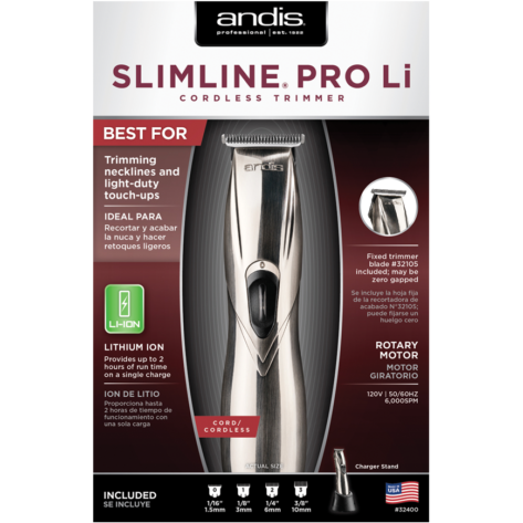 Andis Slimline Pro Li 32400 Cordless Trimmer Chrome