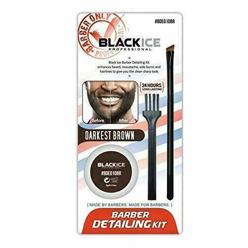 Black Ice Barber Detailing Kit Enhance Beard Darkest Brown