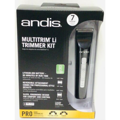 Andis #24505 Multitrim Li Trimmer Kit 2 Reversible Attachment Combs