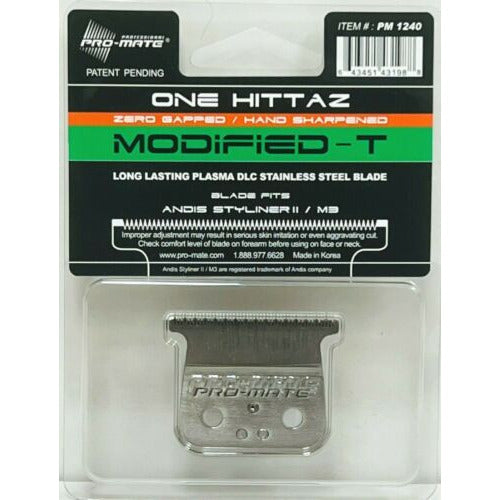 Pro-Mate PM1240 One Hittaz Zero Gap Modified T-Blade Fits Andis Styliner II/M3